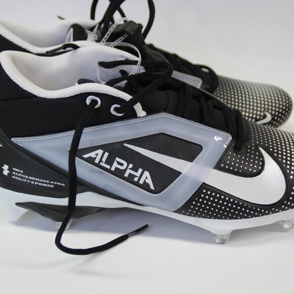 Nike Men’s 11.5 Alpha Menace 4 Pro Football Cleats Black/Silver Athlete NEW main image 9